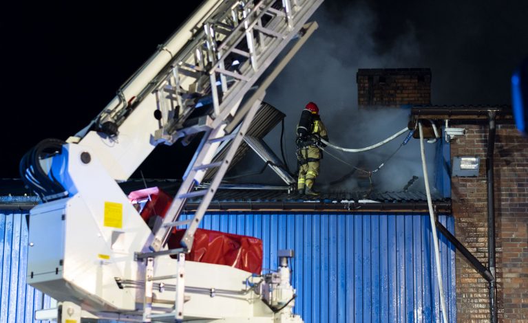 Pożar hali w Boronowie