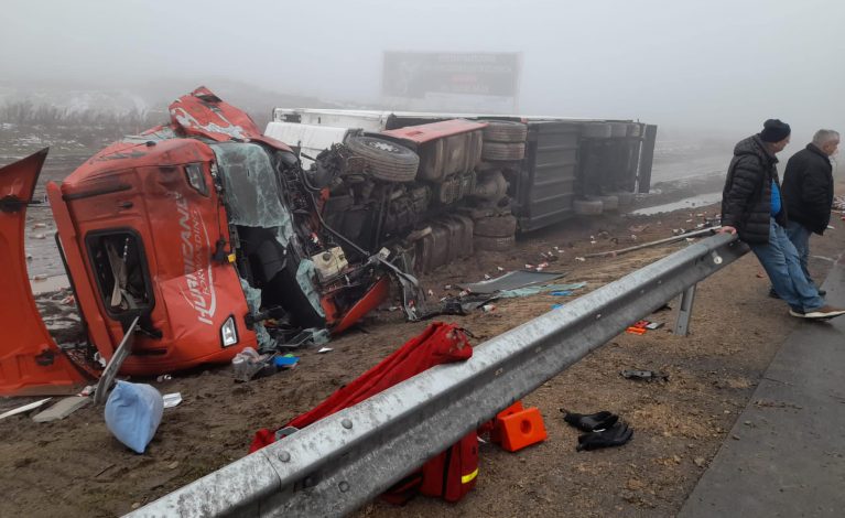 Seria wypadków z udziałem ciężarówek na A1