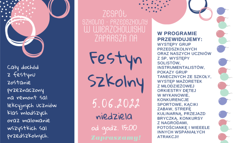 Festyn Szkolny w Wierzchowisku już 5 czerwca!
