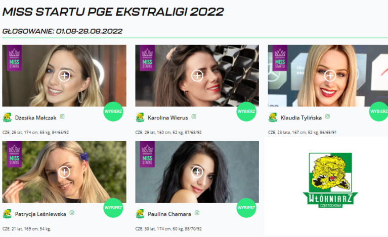 Miss Startu PGE Ekstraligi 2022. W konkursie bierze udział 5 reprezentantek Włókniarza