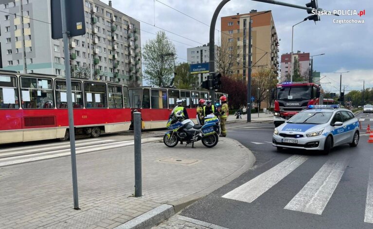 72-latek potrącony przez tramwaj. Przechodził na czerwonym świetle